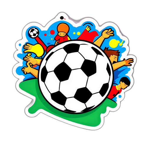 Sticker que representa la emoción de un torneo de fútbol