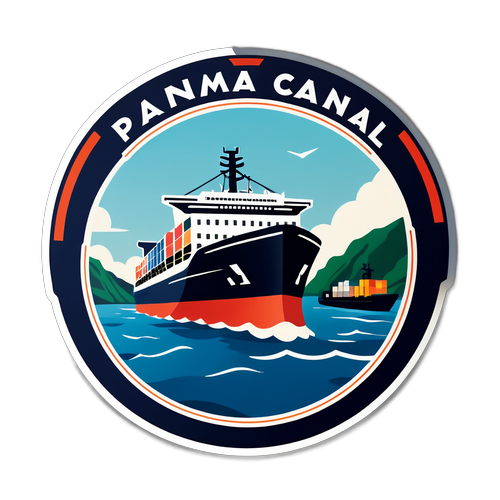 Sticker illustrant la mise à jour du Canal de Panama