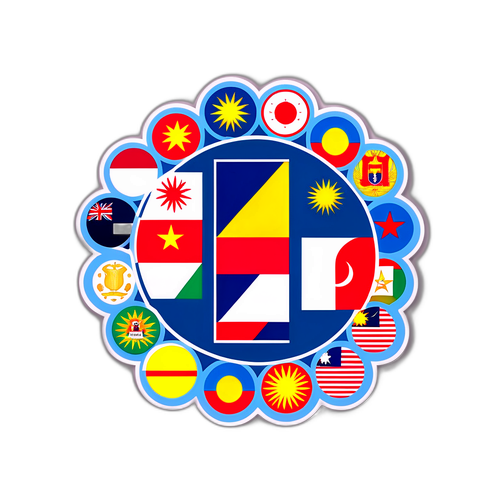 Makulay na Sticker ng Bandila ng ASEAN