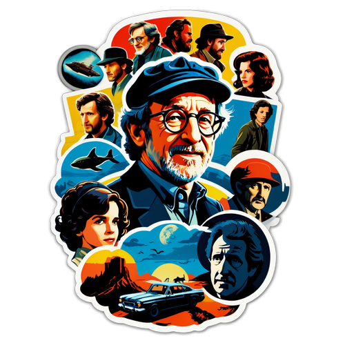 Kreative Collage von Steven Spielbergs berühmten Filmen