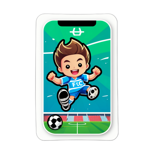 Stiker Logo FC Mobile di Lapangan Sepak Bola