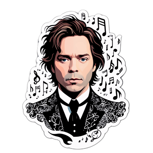 Whimsical Rufus Wainwright Sticker