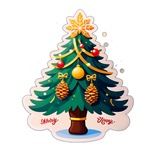 Новогодняя наклейка с фигурным катанием