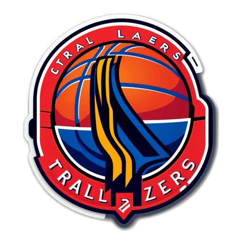 Sticker ng Basketball na may Logos ng Trail Blazers at Clippers