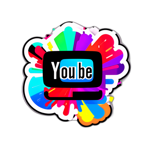 Rekaan Pelekat Berwarna-warni Logo YouTube