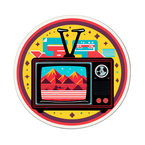 טלוויזיה רטרו עם לוגו של דברים מוזרים