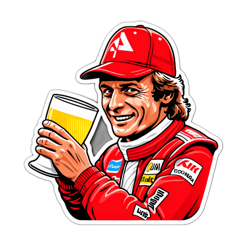 Nostalgischer Aufkleber mit Niki Lauda