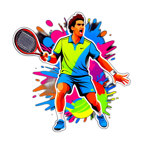 Autocollant stylisé de joueur de tennis