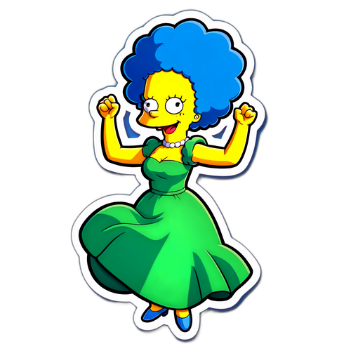 Aufkleber mit Marge Simpson im cartoonhaften Stil