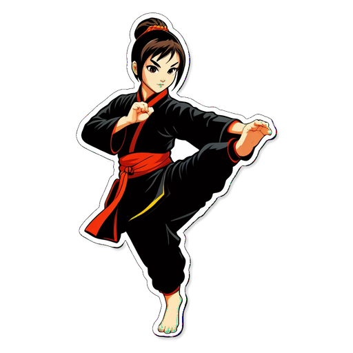 Gorgeous Kung Fu Girl Sticker