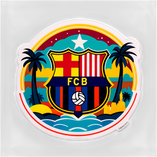 FC Barcelona Logo med Barcelona-elementer