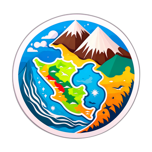 Autocollant avec des motifs géographiques de l'Azerbaïdjan