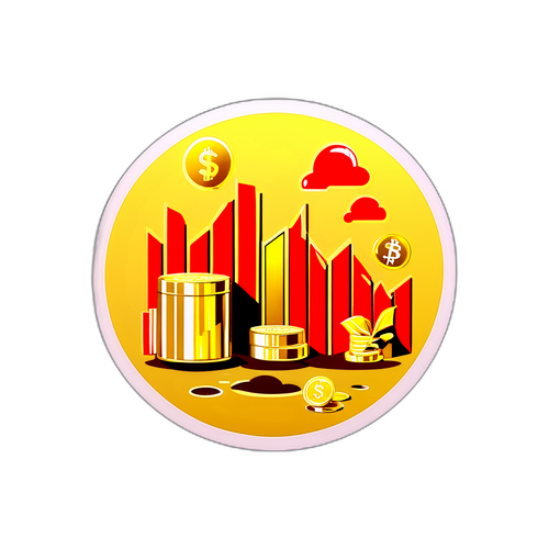 Goldpreis Sticker mit Symbolen des Goldmarkts