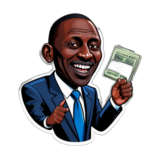 Mchoro wa kisiasa wa Ruto akielezea changamoto za bajeti ya Kenya