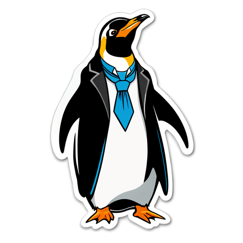 Meet the Classiest Penguin Ever: Strutting in Style with a Tuxedo and Tie!