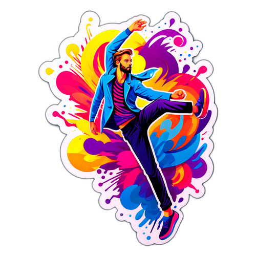 Sticker artistico di Isaksen in posa stilosa