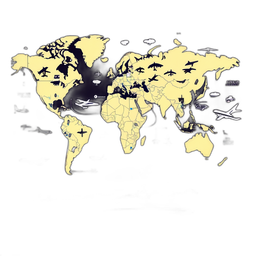 Autocollant Flightradar24 avec avions et carte du monde
