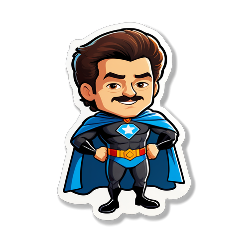 Un sticker cu Nicușor Dan ca supererou
