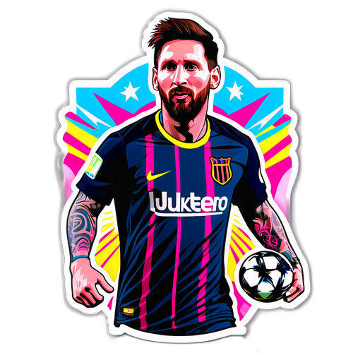 Stiker Messi dalam Jersey Inter Miami