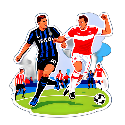 Ilustrație a duelului dintre Inter și Slavia Praga