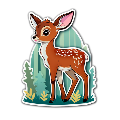 Minimalist Bambi w Lesie