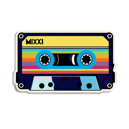 Unlock the Nostalgia: Why This Colorful 'Mixtape' Sticker Will Take You Back in Time!