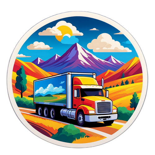 Motorista de caminhão na estrada rural