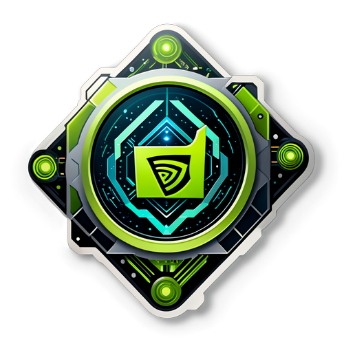 Framtida NVIDIA-logotyp med digitala kretsar