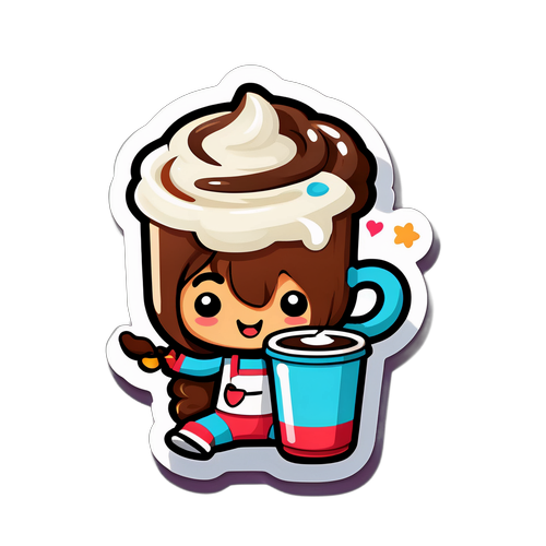 咖啡可愛角色貼紙