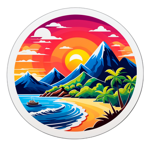 Saarten upea auringon nousu