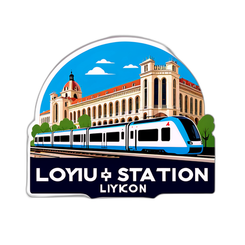 Sticker représentant la gare de Lyon Part Dieu