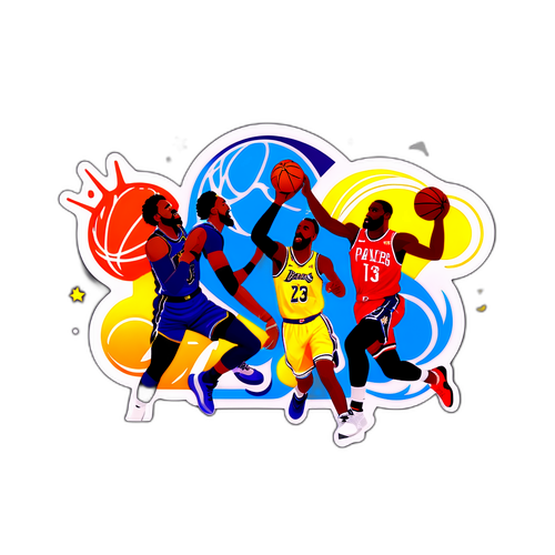Sticker représentant le match final de la NBA