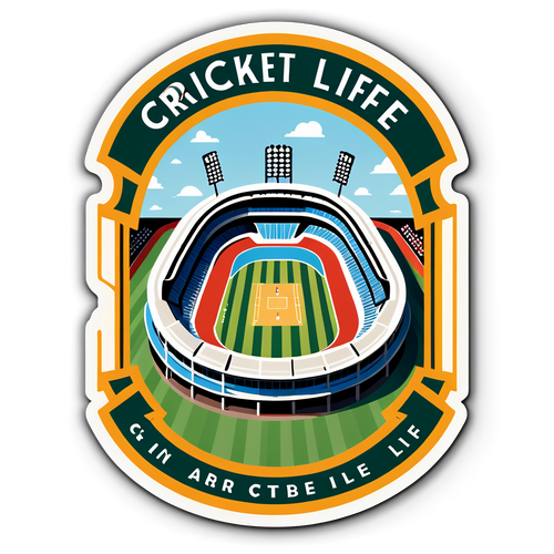 Stiker Retro Stadium Kriket