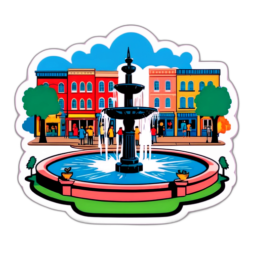 Serene Town Square Sticker