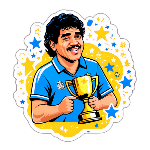 Diego Maradona mit Pokal