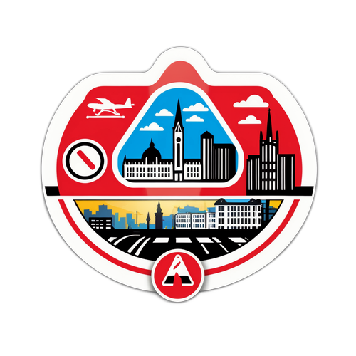 Achtung Aufkleber für Wien mit rohem Alarmstatus