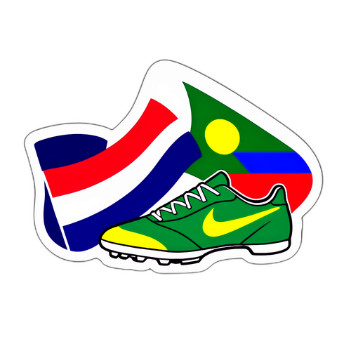 Sticker voor de Frankrijk - Brazilië voetbalwedstrijd