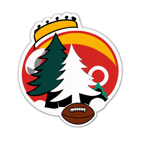 Festive Football Christmas Sticker