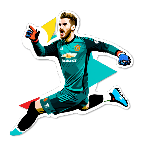Stiker De Gea dalam Pose Aksi