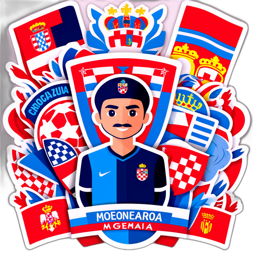 สติ๊กเกอร์ฟุตบอลระหว่างโครเอเชียและมอนเตเนโกร