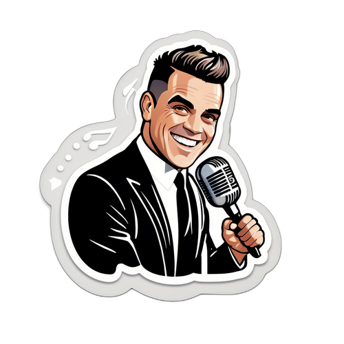 Robbie Williams' Ikoniska Leende Sticker