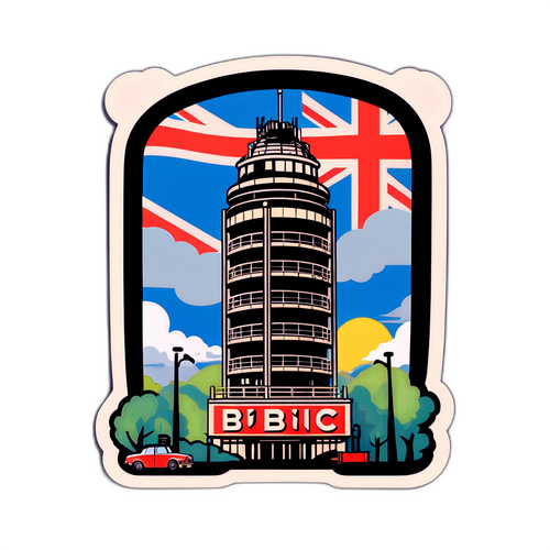 Vintage BBC Broadcasting Tower Klistermærke