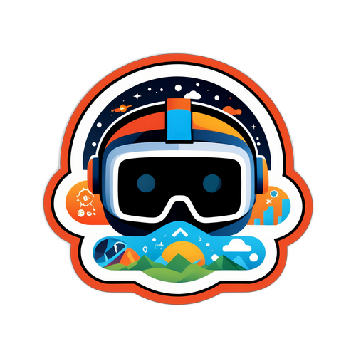 未來科技虛擬現實貼紙