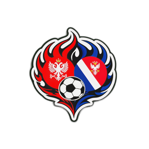 Sticker Persaingan Yang Dramatis Antara Serbia dan Albania