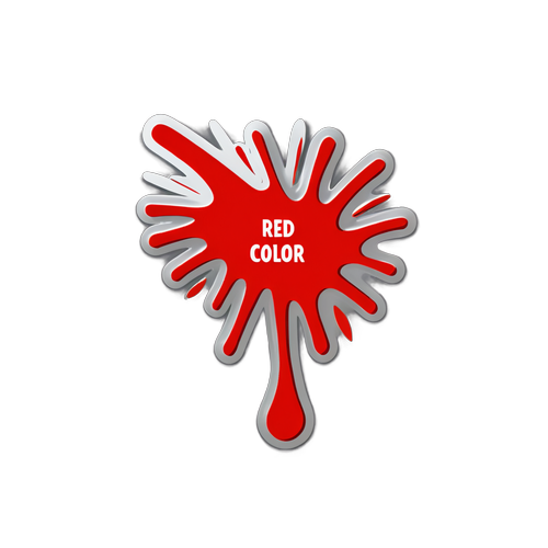 מדבקה depicting a red color splash with the words 'red color'