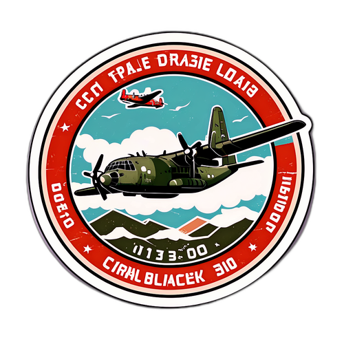 Vintage Military Plane C130 Sticker