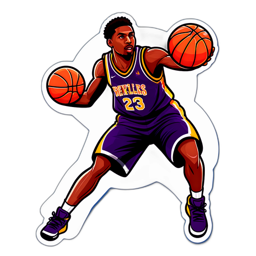 Adesivo Estilizado NBB com Jogador de Basquete