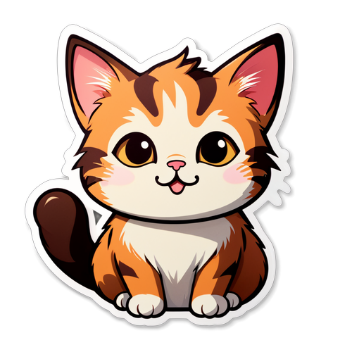 Cute Cartoon Cat Sticker