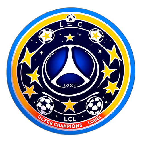 Sticker mit dem berühmten UEFA Champions League (UCL) Logo