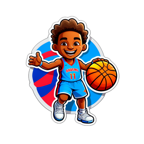 Веселый персонаж баскетбольного мяча на EuroBasket